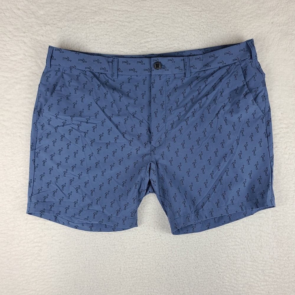 Bonobos Shorts Mens 42 Blue Geometric 7" Inseam Casual Chino Performance Golf